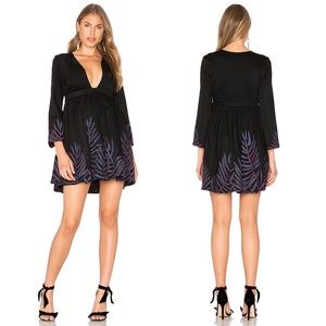 MARA HOFFMAN F/W 2016 Embroidered Long Sleeve Mini Dress in Black